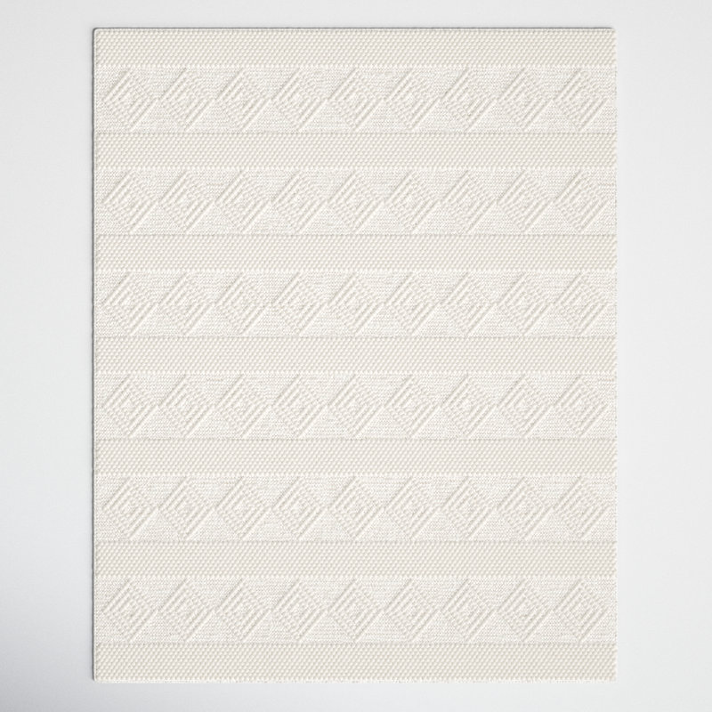 Tapis beige en laine tissé à plat Latrissa, Rectangle 8 pi x 10 pi
