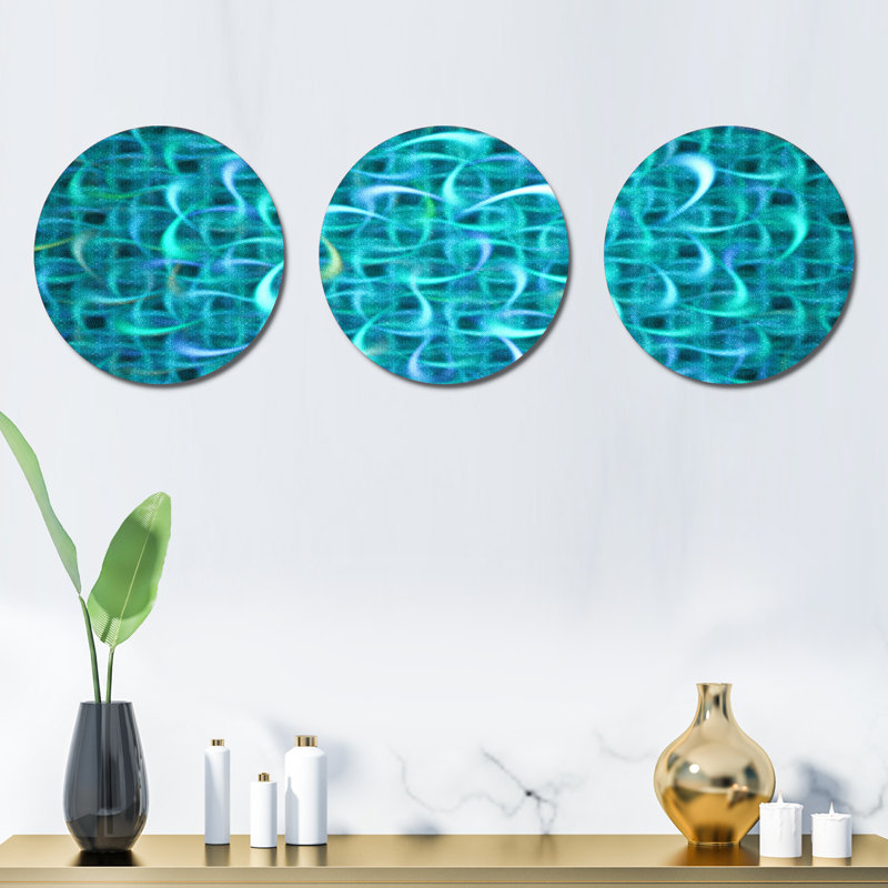 Abstract Wall Decor on Metal, Blue