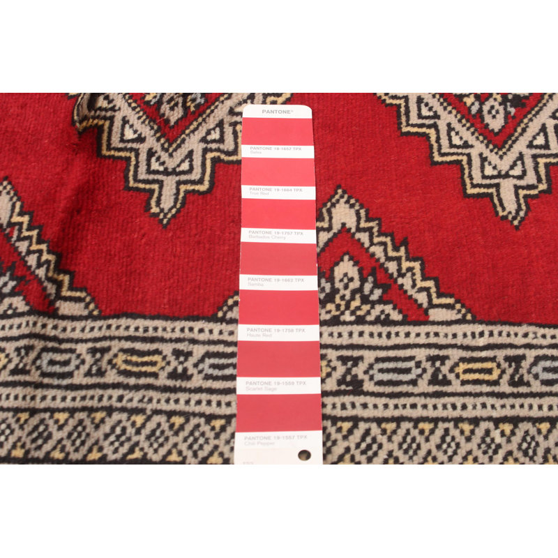 Tapis rouge foncé 6 pi 6 po x 9 pi 3 po Malhaigh Peshawar Bokhara