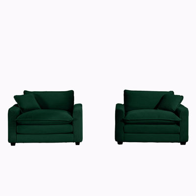 Fauteuil en velours côtelé 2 pièces