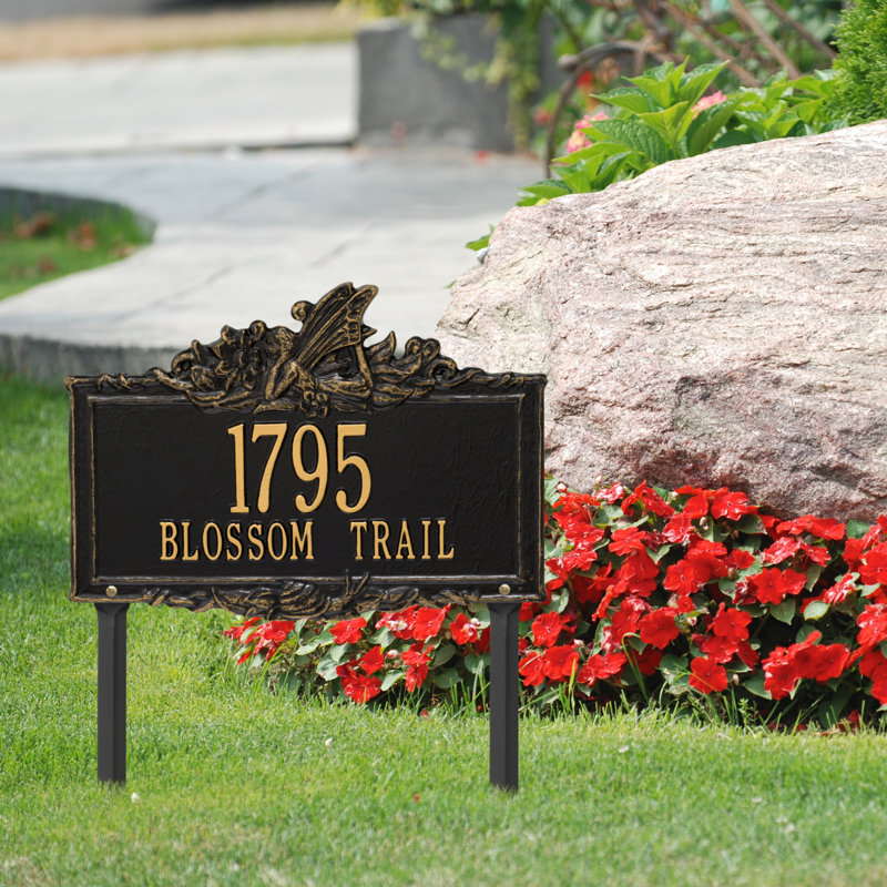 Fairy Personalized Garden Sign, Black/Gold, Yes