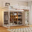 Lit mezzanine en bois avec garde-robe, tablettes et armoire-187523562-187523561