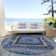 Machine Washable Indoor/Outdoor Xhevrie Blue Rug