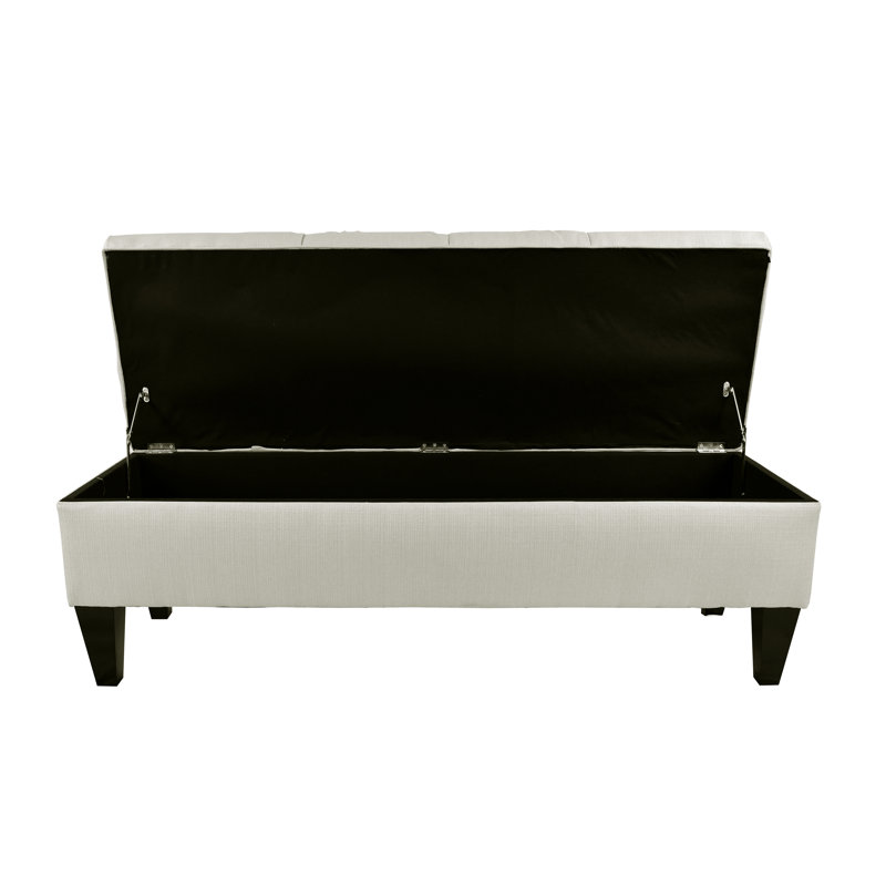 Hobson Polyester Upholstered Storage Bench, Khaki
