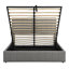 Grand lit plateforme tapissier avec système de rangement hydraulique - gris