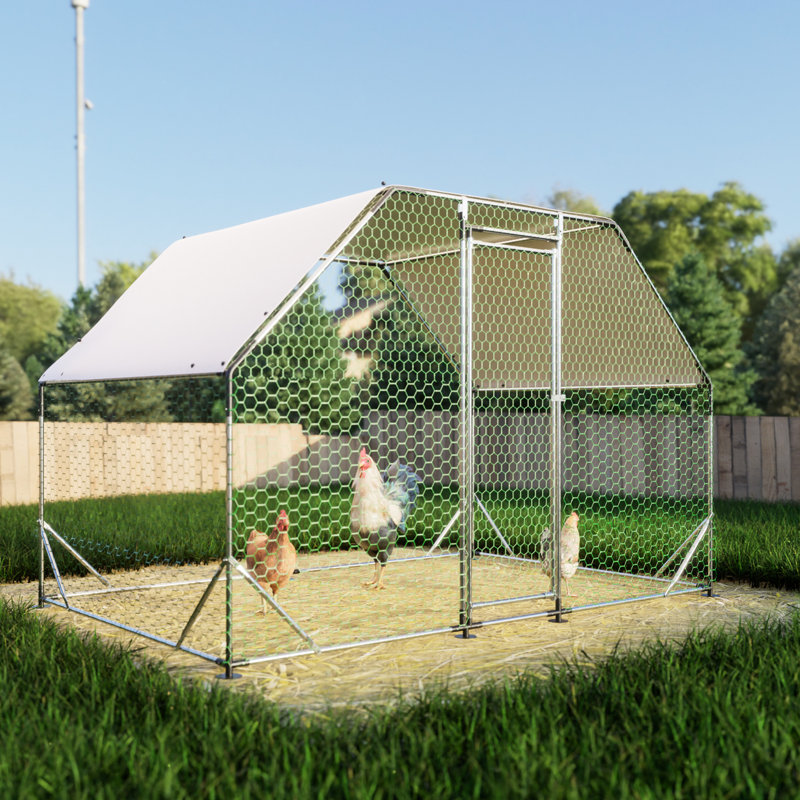 Poulailler en métal avec fabrication en acier galvanisé - offre un abri durable et sécuritaire pour les animaux de compagnie