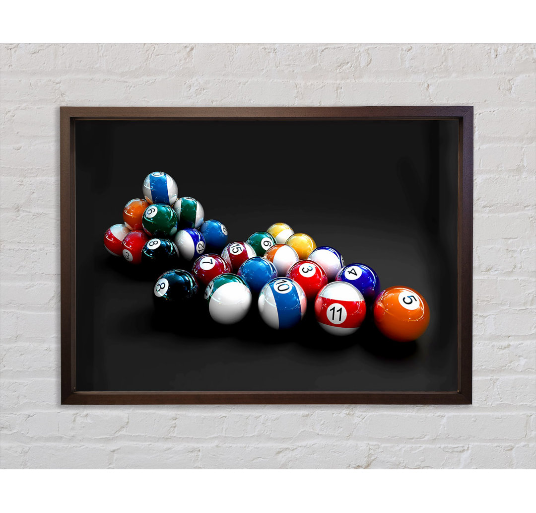 Double Pool Balls - Einzelner Bilderrahmen Kunstdrucke auf Leinwand