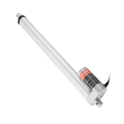 Actionneur linéaire 12 V, 40,6 cm (16 po), charge élevée 1500 N (330 lb), vitesse de déplacement linéaire 0,48 cm/s (0,19 pouce/s), avec support de montage et protection IP54.