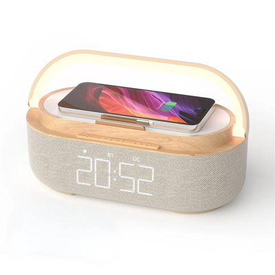 Digital Electric Tabletop Clock in Wood