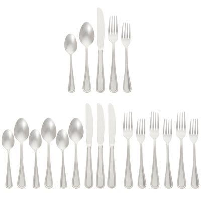 20-Piece Stainless Steel Flatware Set For 4, Crown Edge, Dishwasher Safe