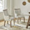 Chaise avec accoudoirs à dossier rembourré H 19 "avec pieds en bois massif Sara Farmhouse