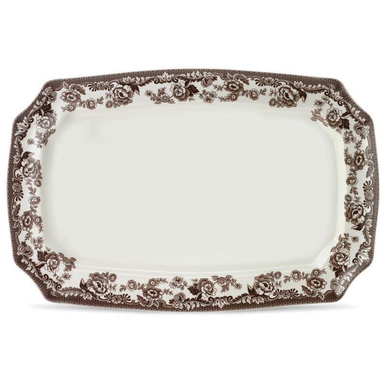 Plateau rectangulaire en porcelaine Spode Delamere