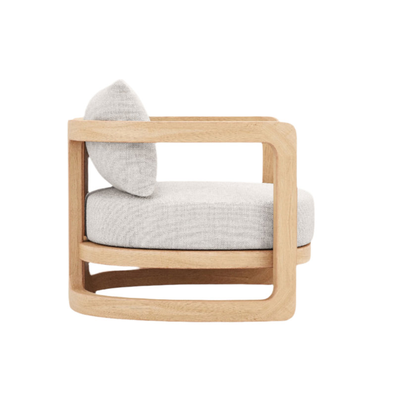 Muse Outdoor Teak Lounge Chair, Gray