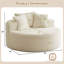 Fauteuil d'appoint 55 po à dossier arrondi en velours côtelé avec coussin, sans assemblage requis, pour le salon-2033524235