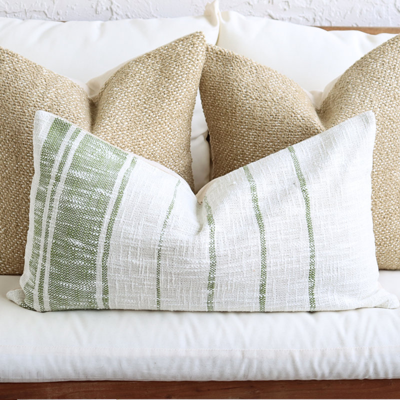  Striped Cotton Pillow Cover