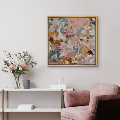Colorful Pastel Floral Abstract Wall Decor for Living Room Bedroom Framed Canvas Master Bedroom Wall Art Work Print