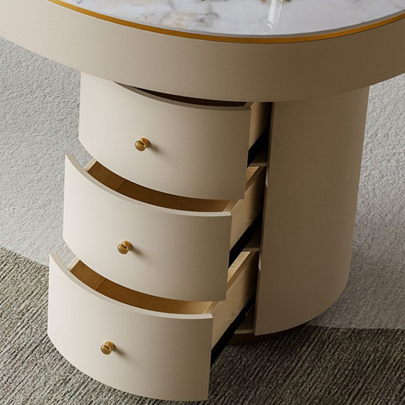 Bureau double caisson en pierre avec tiroirs, H 29,53 po x l 62,99 po x P 27,56 po, Oui