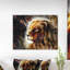 Animal majestueusement pacifique lion - reproduction d'art-35119839-35119848