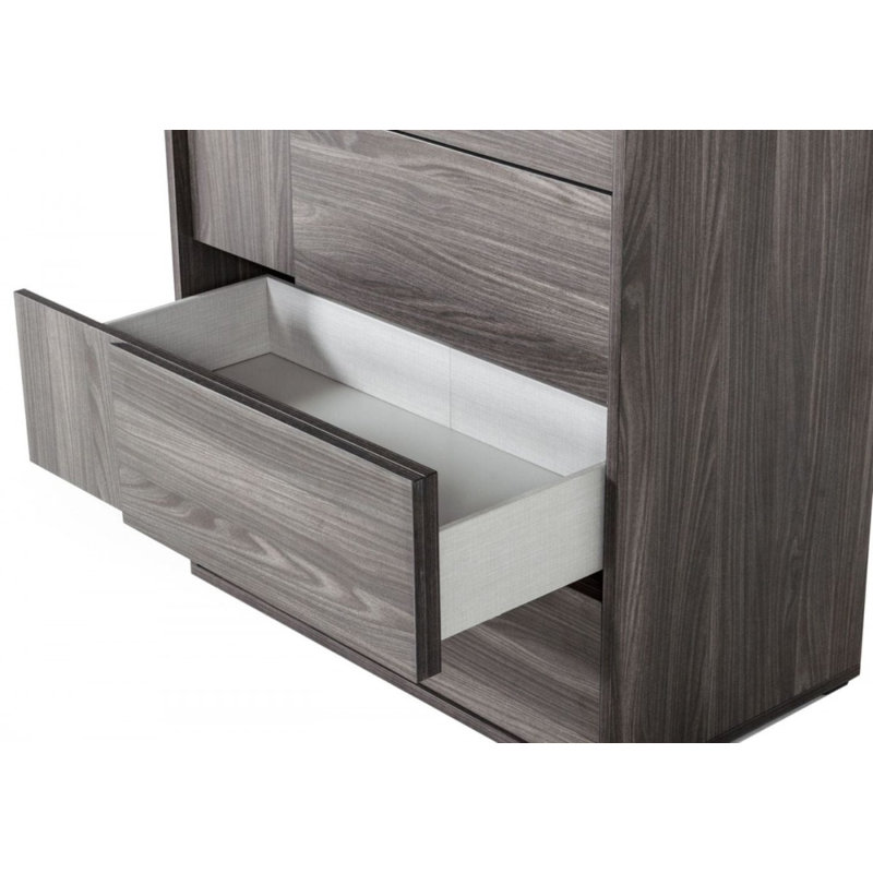 Commode 5 tiroirs Amanda, Gris orme