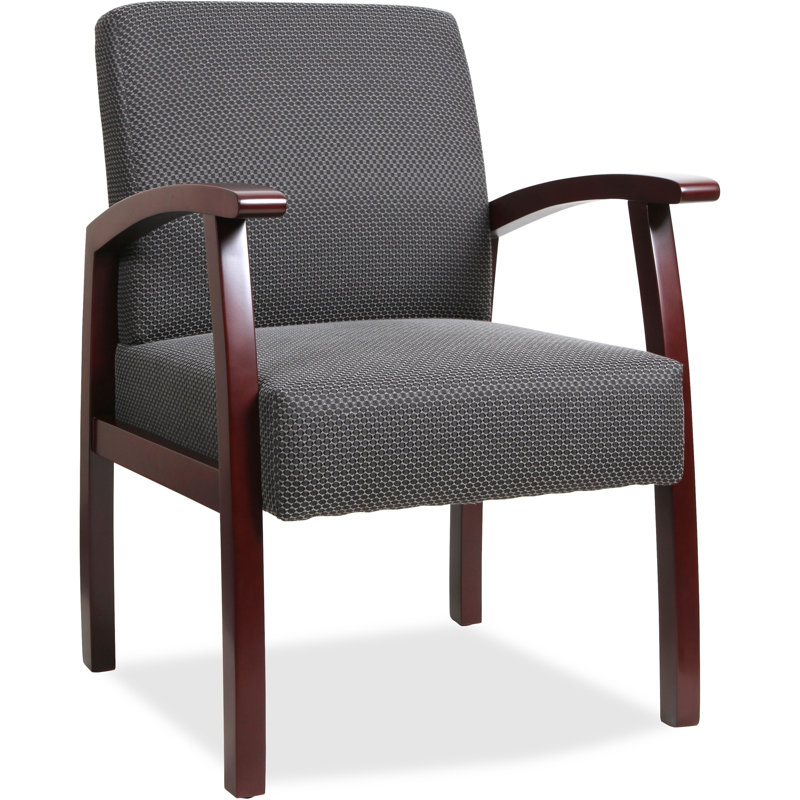 Chaise d'invité de luxe Sammie, Tissu, Anthracite, Acajou