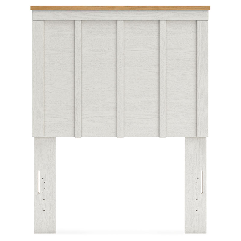 White Twin Wood Farmhouse Panel Headboard