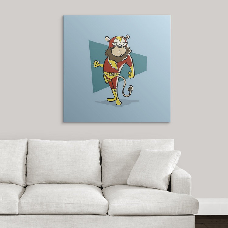 « lion-superhero animal art », impression, H 35 po x l 35 po x P 1,5 po, Toile