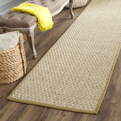 Auckland Bamboo Slat/Seagrass Natural/Olive Area Rug