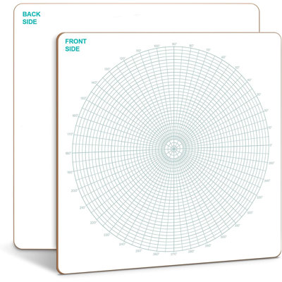 Scribbledo Circular Grid 12"x12" Large Graph Dry Erase Board Double-sided White Board Drawing Polar Grid Lines Graphing Architectural Gridded 3d Design Whiteboard For Home School Classroom