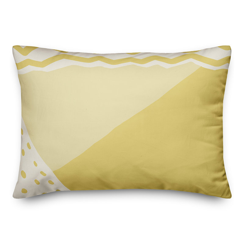 Coussin lombaire intérieur / extérieur abstrait, Jaune