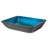Eden Bath 13'' Blue Tempered Glass Rectangular Bathroom Sink