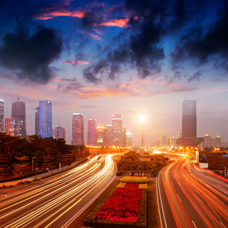 «Christabella Buildings On Canvas» par Liufuyu, photographie, H 12 po x l 12 po