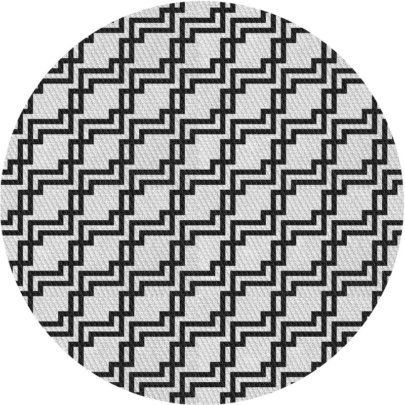 Tapis gris Power Loom, Rond 6 pi