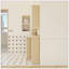 Ensemble de meuble-lavabo 4 pièces en chêne clair avec lavabo en céramique à bord mince, ensemble de meuble-lavabo avec armoires de rangement, panneaux de porte bicolores, ensemble KD