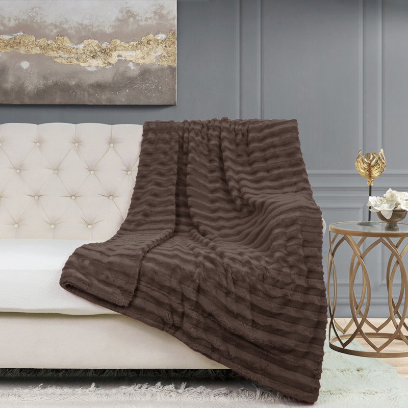 Throw Blanket, 152.4cm W x 203.2cm L, Chocolate