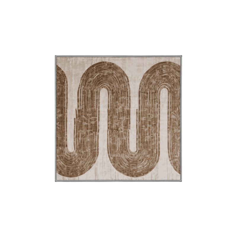 Tapis gris soyeux et moelleux, Carré 6 pi