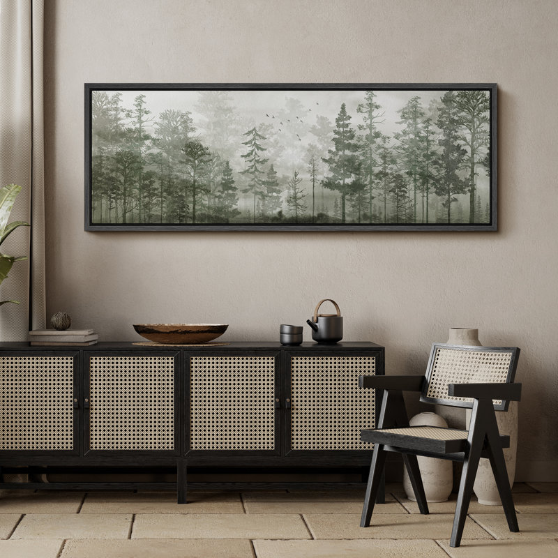 «Abstract Green Forest Trees Relax Calm», très grande impression sur toile encadrée, H 20 po x l 60 po