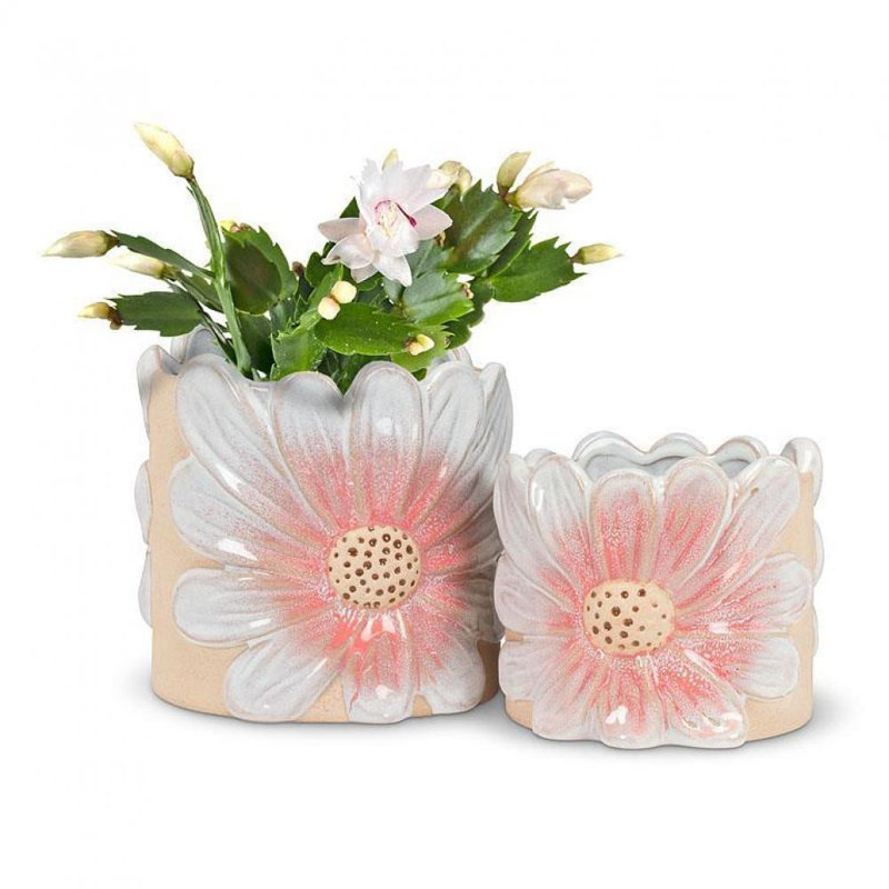 Mykal Ceramic Cachepot, 4" H x 5" W x 5" D