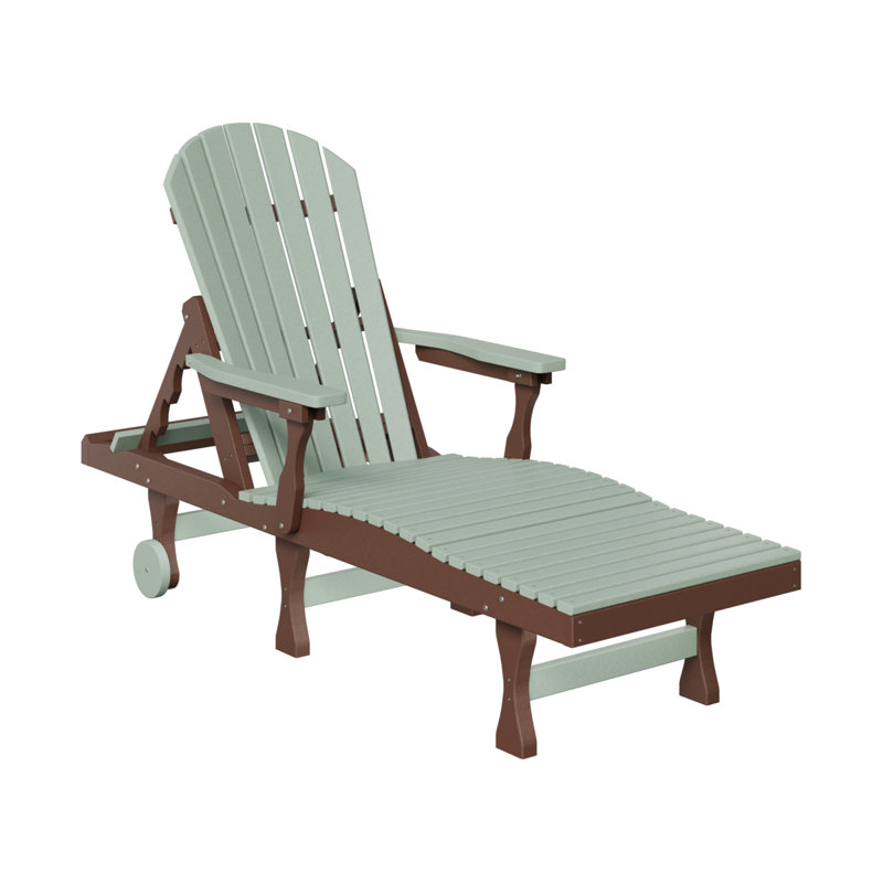 Berlin Gardens Comfo Back Chaise Lounge, Seafoam Top/Chocolate Brown Base
