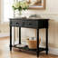 Series, Console, Noir, Traditionnel, Deux tiroirs, Tablette inférieure, Pin massif, Design d'espaces noirs différents, Series