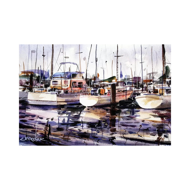 Everett Boat Slips by Dean Crouser - Print on Canvas, Wrapped Canvas, 30.48 cm H x 45.72 cm W