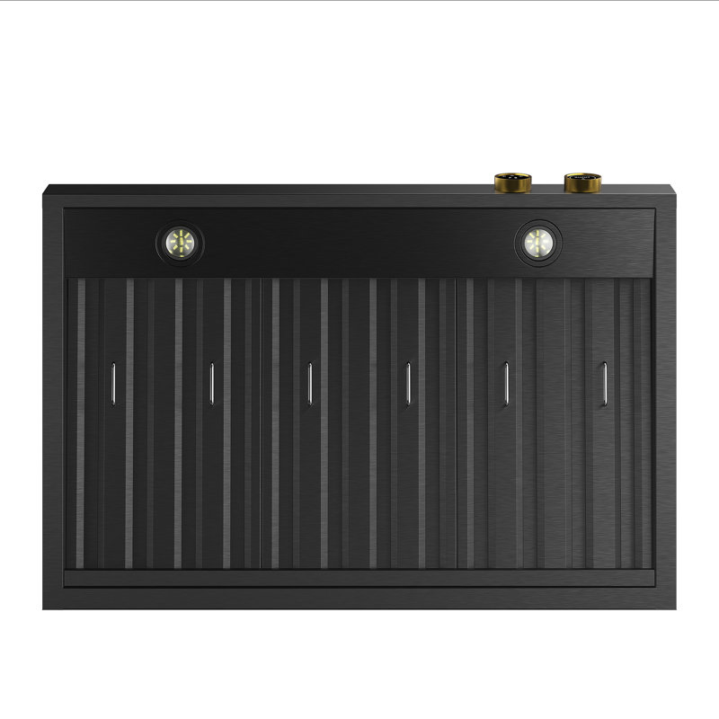 KUCHT Hotte de cuisine murale en acier inoxydable titane avec accents dorés et commandes numériques 36 pouces 900 CFM, 36"