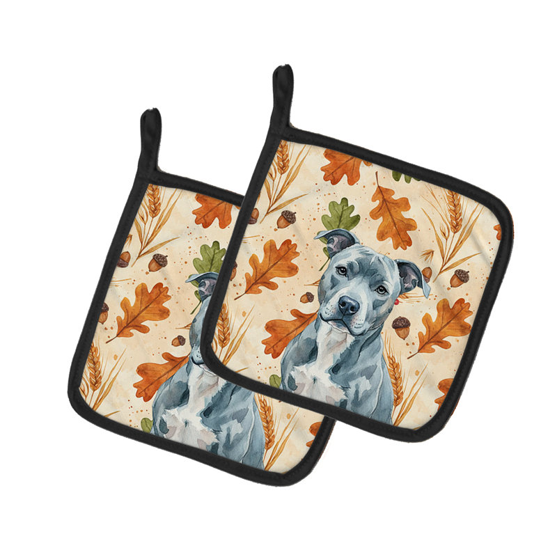 Paire de poignées bleues Staffordshire Terrier Heirloom