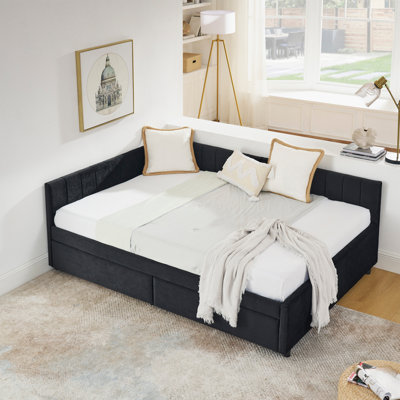 Stylish Vertical Stripe Daybed with Storage, Comfortable Backrest, and Reinforced Frame for Modern Living