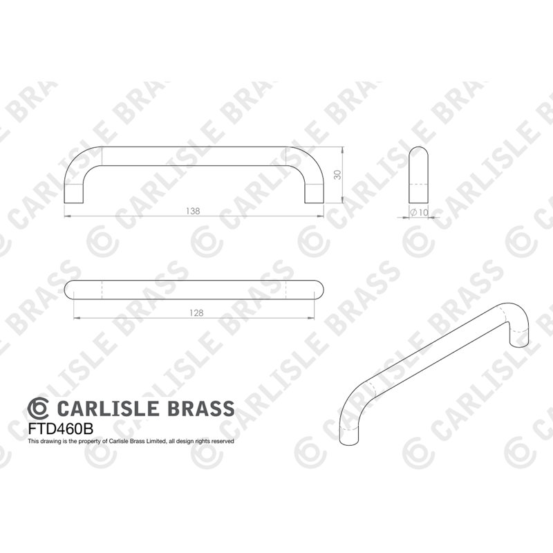 Bar Handle, 1.38 x 3cm, Satin Nickel