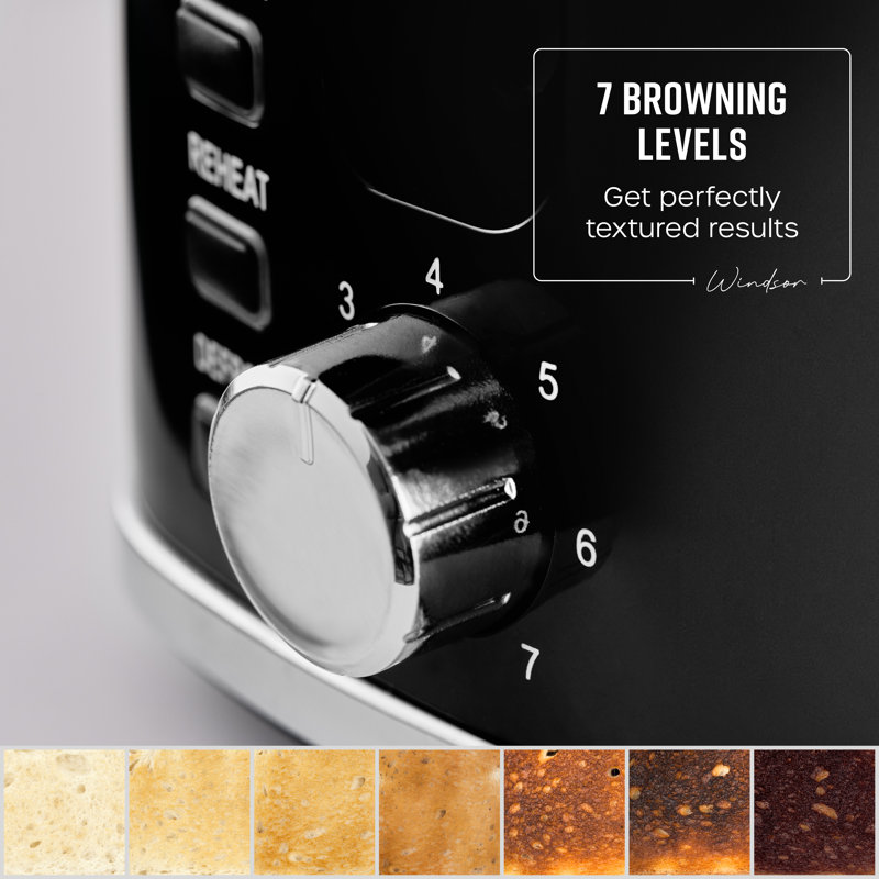 Swan Windsor Kitchen Set, 1.7L Fast Boil Kettle & 2 Slice Toaster, White, SK14611WHT & ST14071WHT, Black