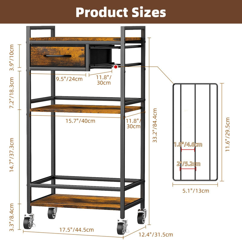 Coffee Station Cabinet with Pod Drawers, Rustic Brown