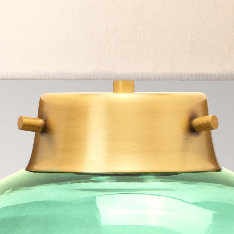 Morrice Glass Table Lamp, Green, White