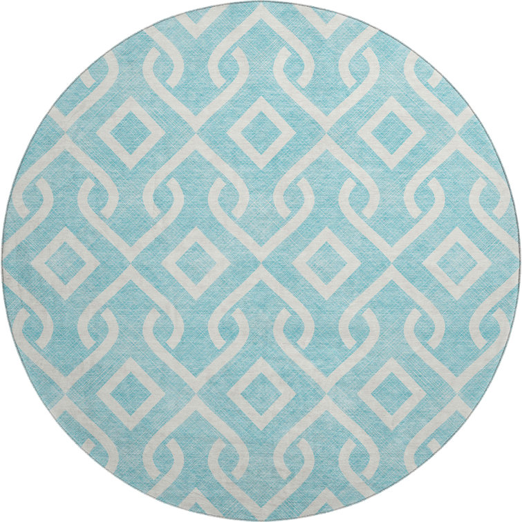 Premium Machine Washable Cerrito Aqua Rug