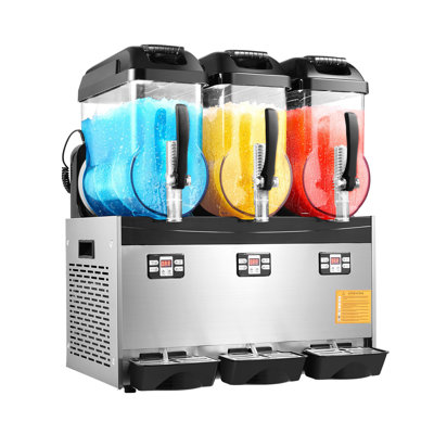12L x 3 Tank Commercial Slushy Machine - Stainless Steel Margarita & Smoothie Maker with Digital Control