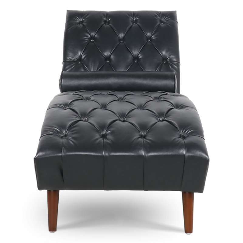 Chaise longue moderne rembourrée, Noir
